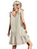 2022 New Women's Spring and Summer Single-breasted Button Vest Straps Bow Backless V-neck Ladies