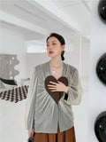 Heart Brown Patchwork Mesh Fashion Jackets Luxury Designer Clothing Women Coat Winter Autumn Jacket 2021