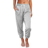 Casual Loose Pocket High Waist Ankle