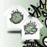 T-Shirt Men's Hip Hop Animation Exaggerated Printed T-Shirt Super Big Goth Harajuku Street Clothing Casual