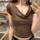 Sense Of Design, A Slim, Slim, Elastic, Short-Sleeved T-Shirt, A New Hot Girl Blouse In