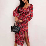Side Split High Waist Long Dress Women Lace Up Off Shoulder Elegant Female Dresses 2022 Summer Beach Party Lady