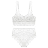 Top French Bra Set Lingerie Push Up Brassiere Ultra-thin Lace Underwear Set Sexy Transparent Panties For Women