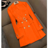 Fried Street Blaze Jacket Women's Long 2025 Spring And Autumn New Temperament British Wind Single Buckle Wind Wind Wind Wind Buckle
