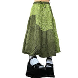 Niche Retro Print Bumps National Wind Low-Waist Tie With Large Swings Thin Half-Body Skirts 2025 New