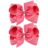 6'' Solid Color Grosgrain Ribbon Bows Hair Clips For Cute Girls Large Handmade Hairpins Barrettes Kids Hair