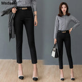 Pencil Pants 2020 Office Lady Fashion Work Wear Trousers Business Ladies Korean Style Female Black Navy blue White