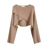Dress 2025 New Sea-Going Cross-Sleeved Knitted Shawl Jacket Design Sweater