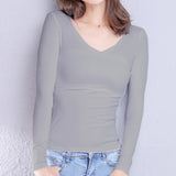 2022 Brand New Cotton Women's T-shirt Long-sleeved Solid Color Women T-shirts Leisure Woman T shirt for Female Tops