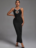 Bandage Dress 2022 New Women's Maxi Bodycon Dress Elegant Sexy Black Evening Club Party Dress High Quality Summer