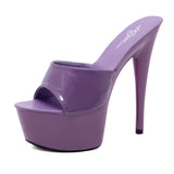 Zingj Patent Leather Drag Heels With Sexy Black Waterproof Platform Hate Day High Heel Sandals Female