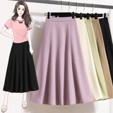 Zingj Plus Size Women's Wear New Summer High Waist Skirt In A Long Pendant Suit Half Skirt A-Line Skirt-Outfit