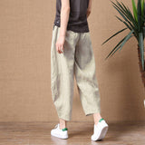 Cotton Wide Leg Pants Women 2025 Summer New Loose Large Size Linen Nine Casual Pants Outside