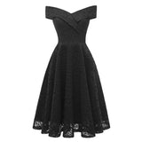 Purple Slash Neck Tunic Midi Dress Lace Off Shoulder Women Party Elegant Floral Ladies Short Formal Casual