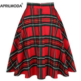 Autumn Pleated Skirts 2021 Womans Saias Midi Faldas 50s 1950s Vintage Women Big Swing Housewife Rockabilly Party