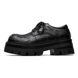 2025 New Men's Leather British Platform Casual Derby Shoes Full Wear Crack Low Top