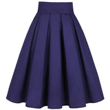 Style School Skirts Women Summer High Waist Korean Pleated Plaid Printed Girls Retro Vintage Ladies 40s 50s Midi