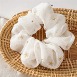 Star Chiffon Hair Scrunchies Women Elastic Rubber Hair Bands Girl Ponytail Holder Hair Ties Ropes Hair Accessories