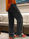 Men's Washed Checkered Patchwork Jeans- Outfit