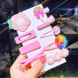New Girls Cute Cartoon Flower Geometric Hairpins Sweet Headband Hair Ornament Barrettes Hair Clips Fashion Hair