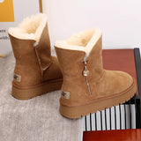 Skin Version~Northeast Snow Boots Women 2025 New Winter Mid-Slip Anti-Slip Thick Bottom Plus Velvet Thick Cotton