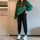 Zingj Sweatpants Female Bundle Feet Show Thin Loose New Autumn Fashion Versatile Bathroom Pants Harun Casual Pants Children-Outfit