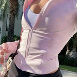 Solid Zipper Hoddie Sports Yoga Top-Outfit
