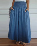 New Hot Women's Fashion Casual To Take Wide Legs Tight Waist Bandwidth