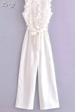 Ruffle Black Jumpsuit Women Elegant Long Jumpsuits Woman 2023 Sleeveless Party Summer Woman Jumpsuit New Women's