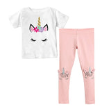 Pieces Kids Children Girls Clothes Set Little Girl Summer Cartoon Print T Shirt and Pants Leggings Outfits Clothing