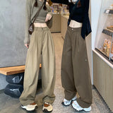 Workwear Trousers Women's Summer Thin 2025 New High-Waisted Leisure Sports Broad-Legged