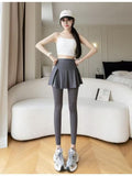 Pocket Fake Two Yoga Pants Large-Size High-Rise Sunscreen Skirts Thin Sports Wear Outside The