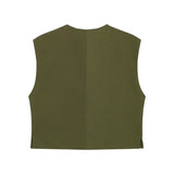 2025 New Women's Fashion Joker Casual Breasoned Vest Top