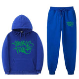Popular Letter Gothic Print Hoodies Sweatpants Men Y2K New Street Hip Hop Fashion Sports Suit Unisex Casual Loose