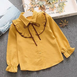 Spring Summer 2020 Cotton Blouse for Big Girls Striped Clothes Children Long Sleeve School Girl Shirt Kids Tops 2-8