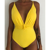 Sexy Women Swimwear One Piece Swimsuit Female Bather Printed Bathing Suit Swim Long Strap Wrap Around Lady