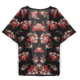 Casual Vintage Kimono Cardigan Ladies 2018 Summer Long Crochet Chiffon Kimono preto Loose flora printed Blouse Tops
