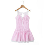 Striped Frill Strap Mini Dress- Outfit