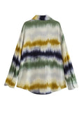 Women Shirts And Blouses Tie Dye Button Up Shirt Women Loose Summer Fashion Woman Blouse 2023 Streetwear Long Sleeve