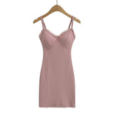 Zingj Fashion Women's Sexy Hot Girls Lace Breast Cushion Suspender Dress Spring And Summer Fashionable Hip