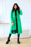 Zingj Hot Style Autumn And Winter Simple Double Breasted Long Sleeve Lapel Button Wool Coat