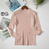 New-coming Autumn Winter Tops Basic Turtleneck Pullovers Sweaters Primer Long Sleeve Short Korean Slim-fit tight