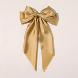 New Fashion Bowknot Streamer Hairpin Woman Girls Satin Ribbon Barrette Bow Back Head Spring Clip Headwear Hair
