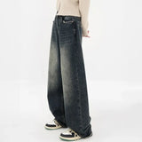 Y2k Baggy Jeans Women Streetwear Retro Blue Fashion Autumn Washed High Waist Pants Loose Wide Leg Denim Trousers