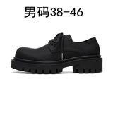 Zingj Shoes Men Summer Big Head Business Dress Groom Wedding Shoes Hong Kong Wind Students Low Help Martin Boots