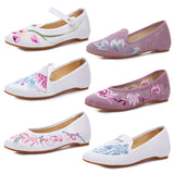 Zingj Shoes Single Shoes Embroidered Cloth Shoes One Foot Pedal, Embroidered Shoes Ethnic Wind Cloth Shoes Casual Women's