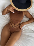 Zingj New Exterior Single Swimsuit Split Women's Swimsuit Pit Strip Fabric Strap Sexy Bikini