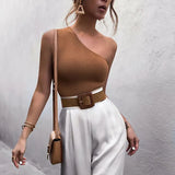 Women Sports Tank Tops Sexy Crop Tops Vest Casual Female One Shoulder Summer Outfits Tops Fitness