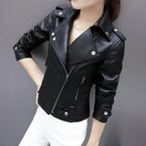 And Autumn 2025 New PU Leather Women's Small Coat Short Locomotive Black Casual Lady Repair Height Waist Leather