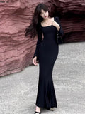 Bodycon Evening Party Club Mermaid Dress Women Elegant Slim Runway Corset Robe Spring Autumn New Fashion Streetwear